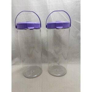 Yarn Holder Medium Plastic Yarn Tainer Knitting Crochet Lot of 2 Containers Vtg